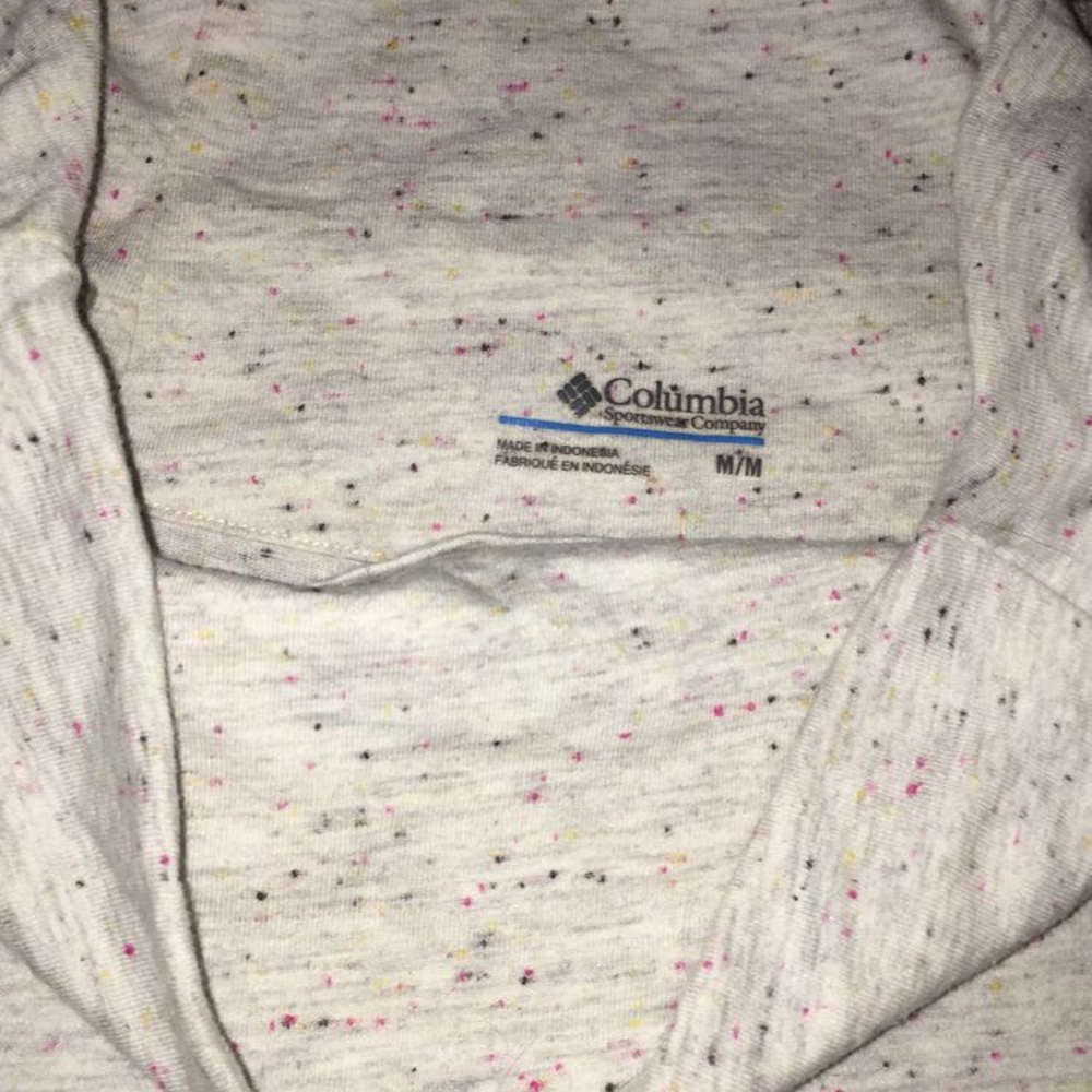 columbia, baggy neck, 3/4 sleeve tee