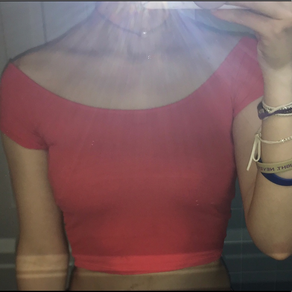 Coral crop top