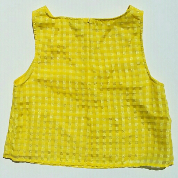 Elle plaid yellow crop top - Picture 3 of 3