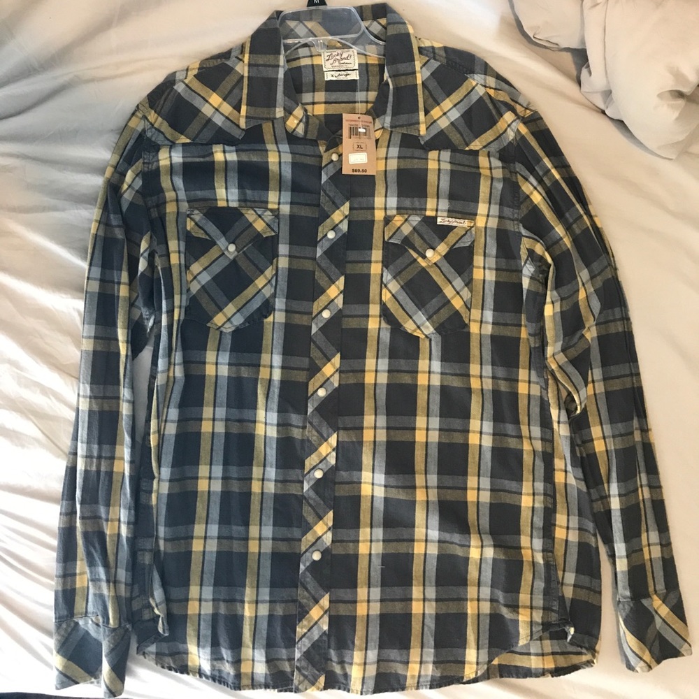 Lucky Brand checkered button down shirt