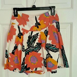 Free people floral mini skater skirt