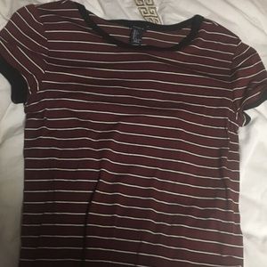 striped top dark red and black