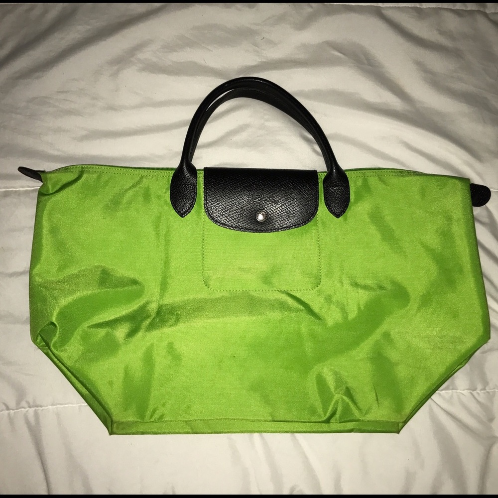 Green and Black Longchamp Le Pliage
