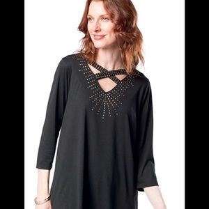 Ruby Ribbon Criss-Cross Studded Tunic
