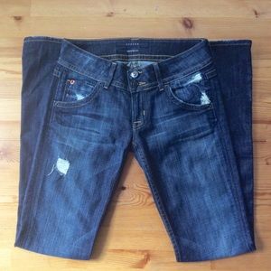 Hudson Bootcut Button Flap Distressed Jeans