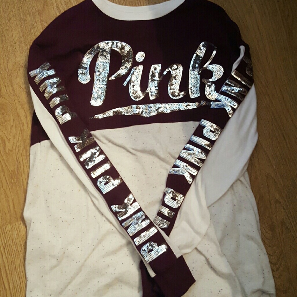 VS PINK sparkle long sleeve top size xs