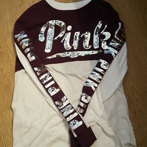 VS PINK sparkle long sleeve top size xs