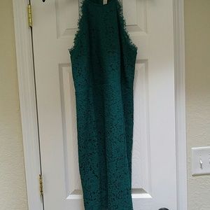 LOFT green lace dress