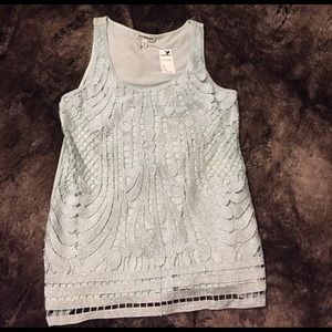 Express XS mint/Silver stitching tank/cami