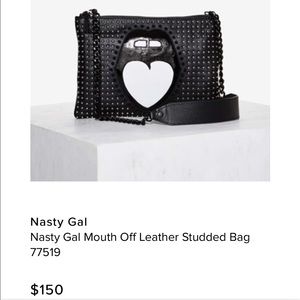 Nasty gal mouth off leather studded bag
