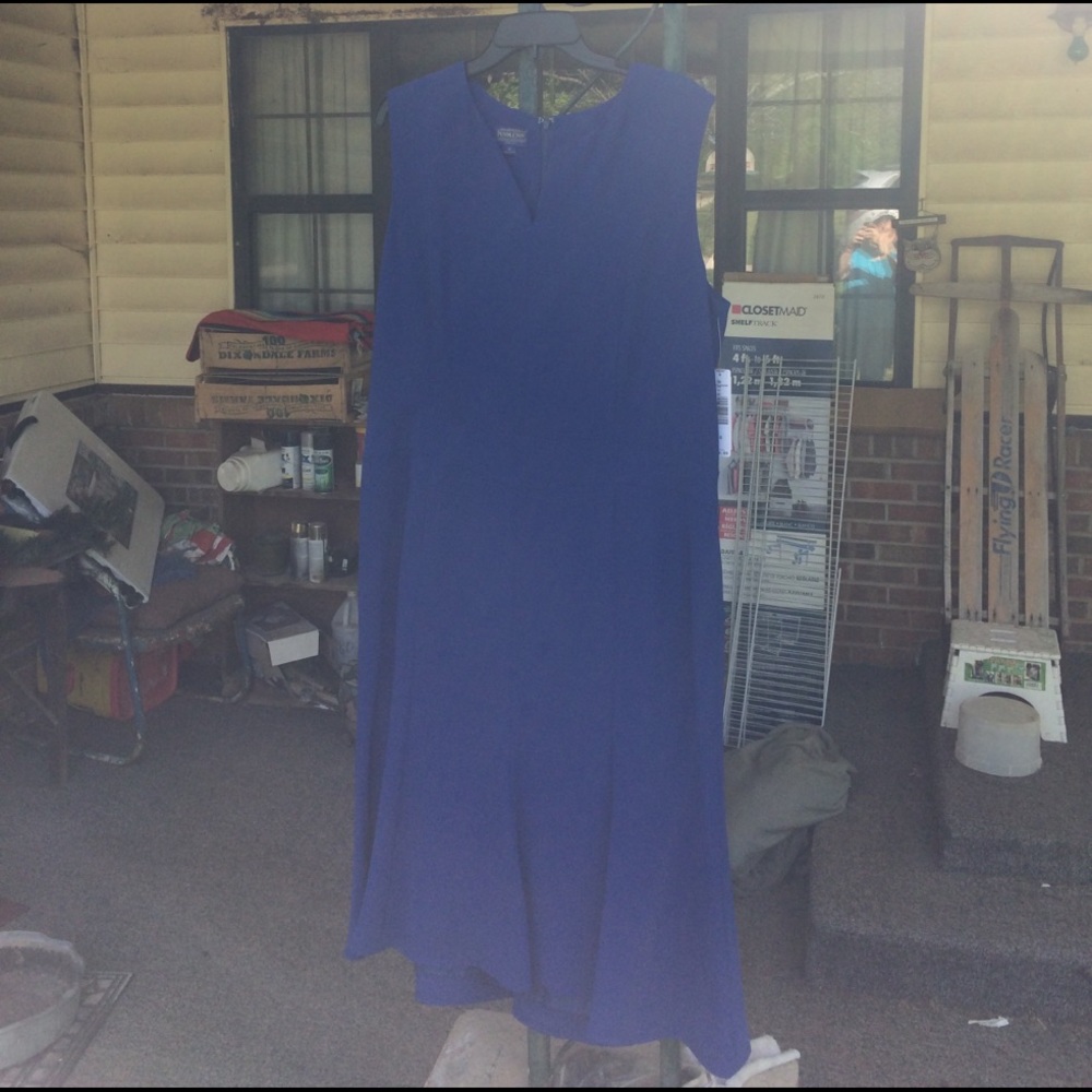 NWT Size 16 Pendleton Blue Sleeveless Midi Dress