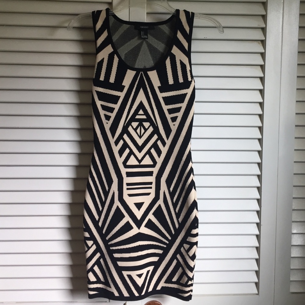 Black and Cream Tribal Dress
