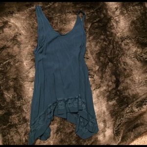 Free people tank top in a dark teal green size S