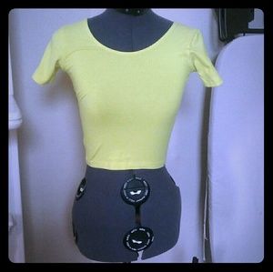 American apparel yellow highlighter crop top