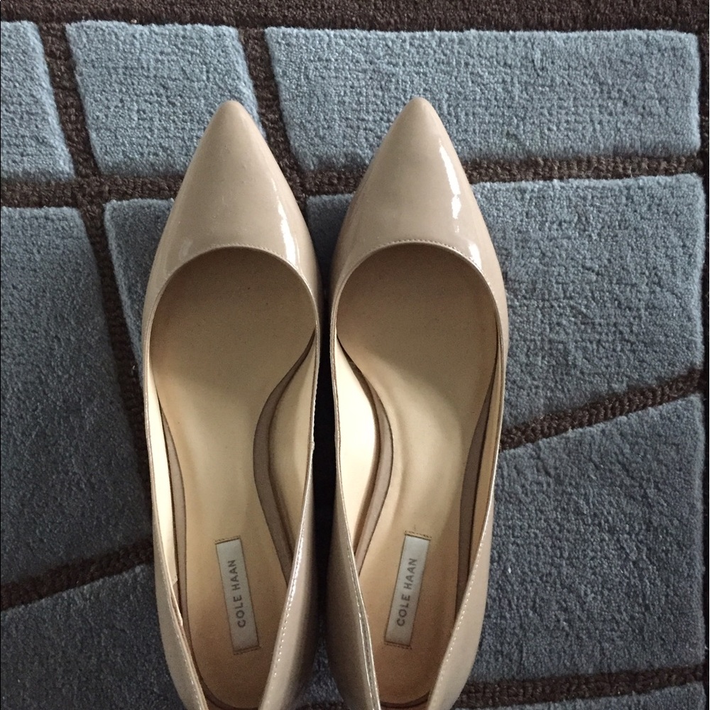 Cole Haan patent leather wedge pumps