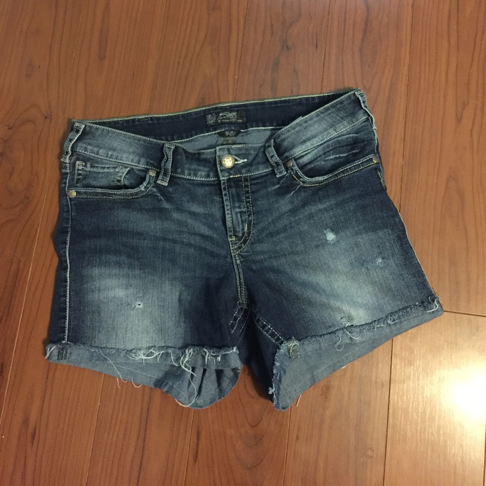 Size 16 women silver jean shorts