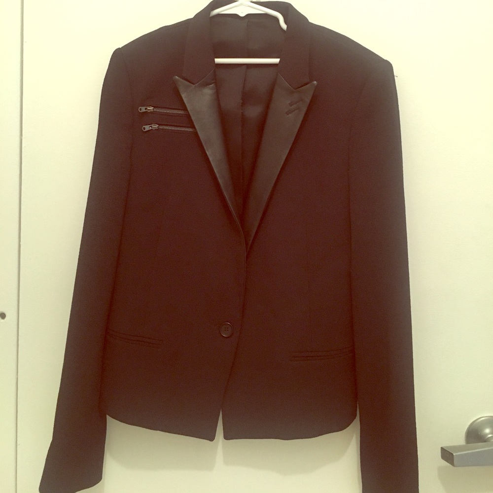 The Kooples blazer with leather details