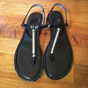 2 FOR $14✨ Black Thong Sandals with Silver Accent