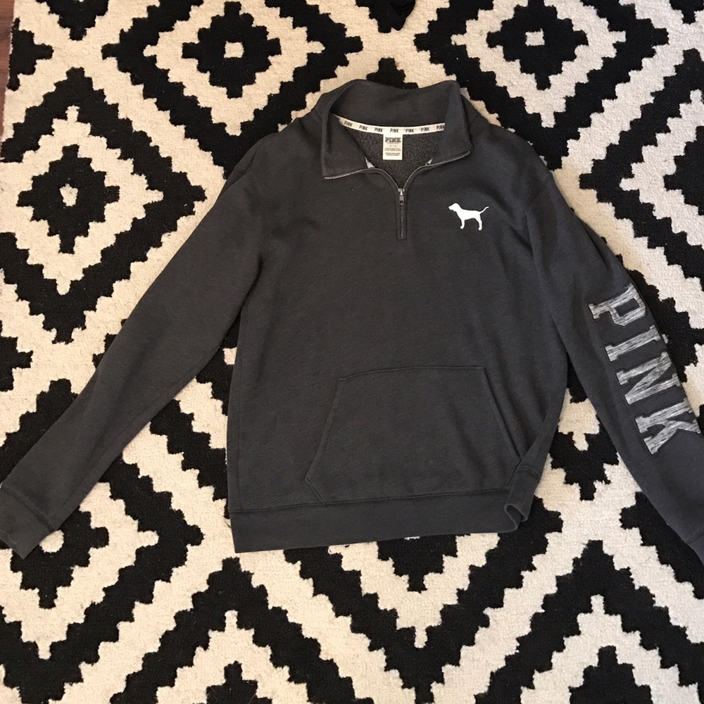 Pink 1/2 zip grey jacket size Small