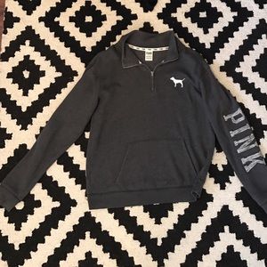 Pink 1/2 zip grey jacket size Small