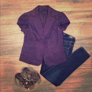 The Limited Purple Short Sleeve Blazer