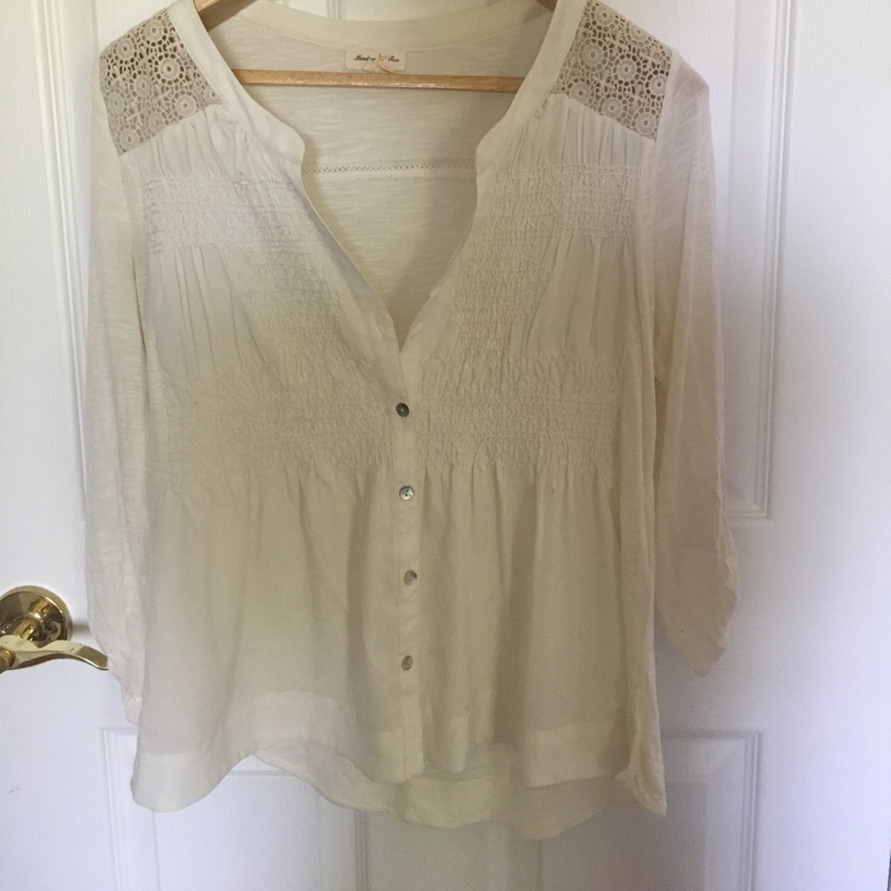 White Anthropologie blouse