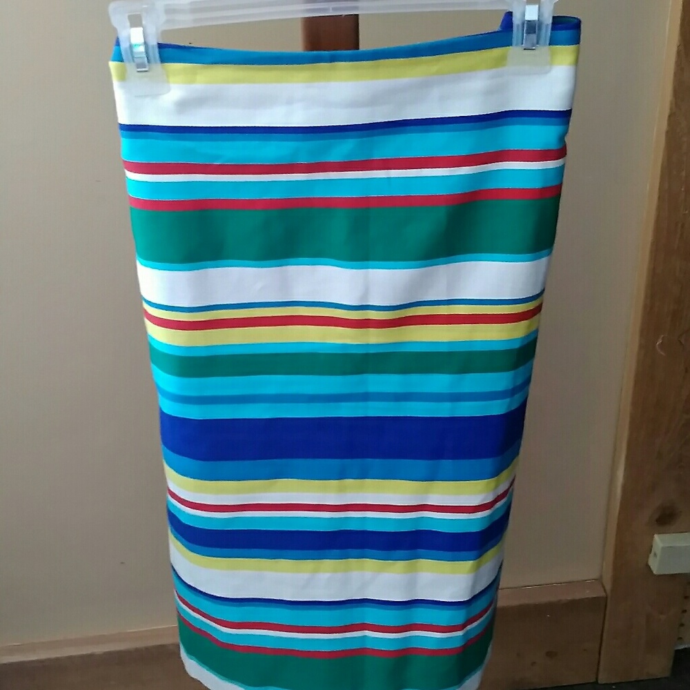 Talbots Multi colored striped pencil skirt