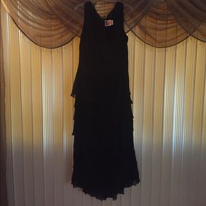 Tadashi Black Ruffle Gown size 18
