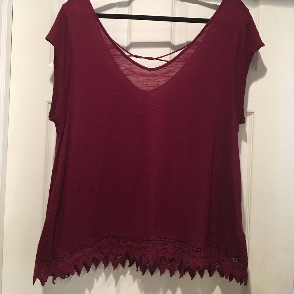 Great top with lace trim detail!