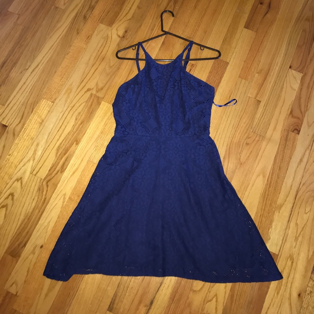 Size L navy blue sun dress, never worn