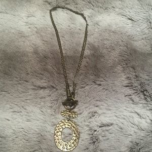 Hammered gold necklace