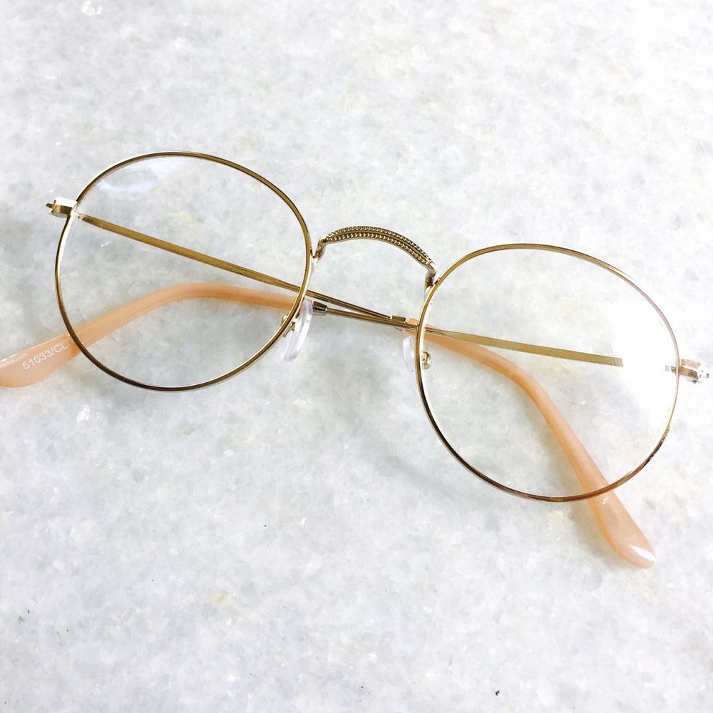 Clear Lens Vintage Gold Frame Pantos Glasses