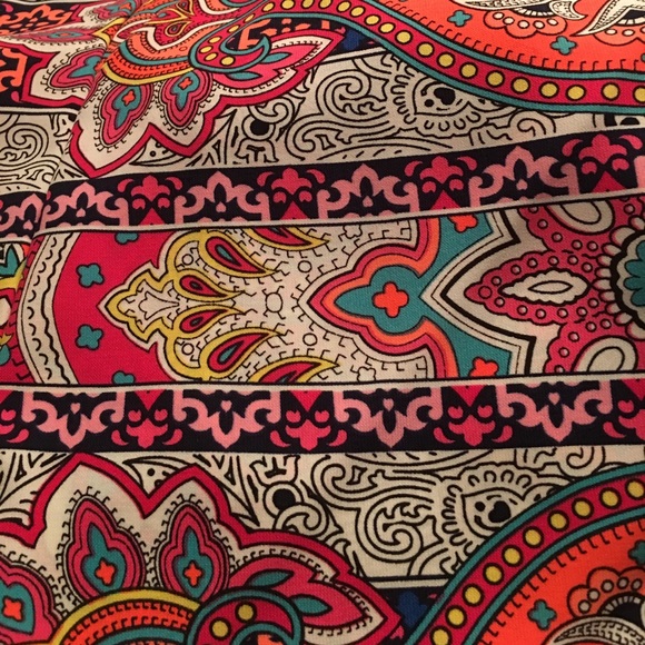 Multi Color Cold Shoulder Boho Tunic Top - Picture 5 of 5