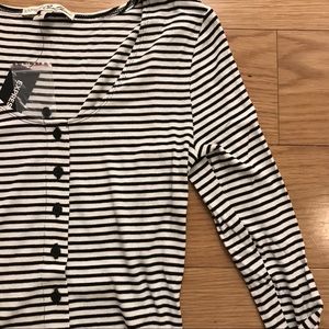 NWT Stripe Crop Top