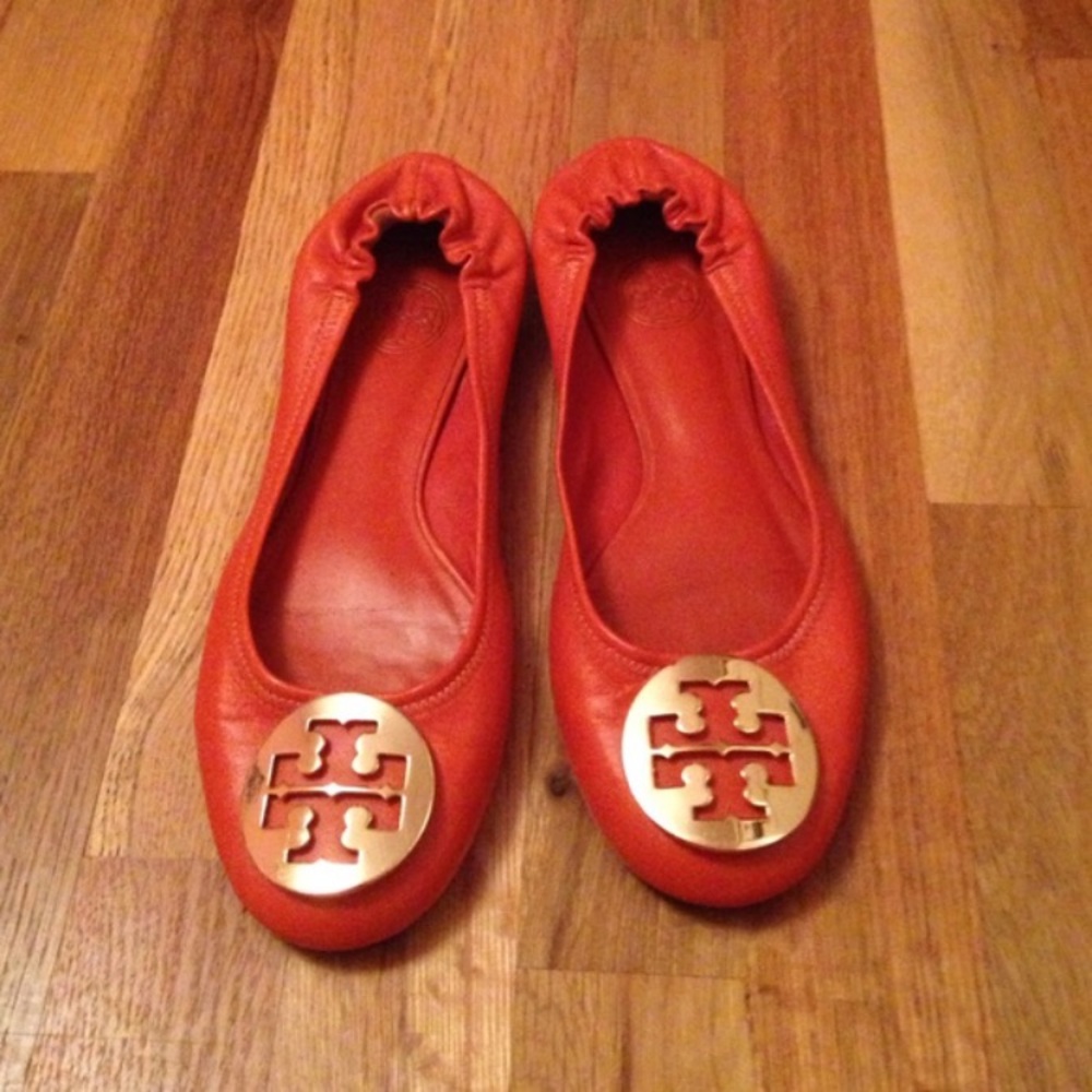 Size 6 Tory Burch orange flats