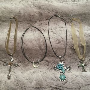 Necklace bundle lot of 4 with rhinestones.