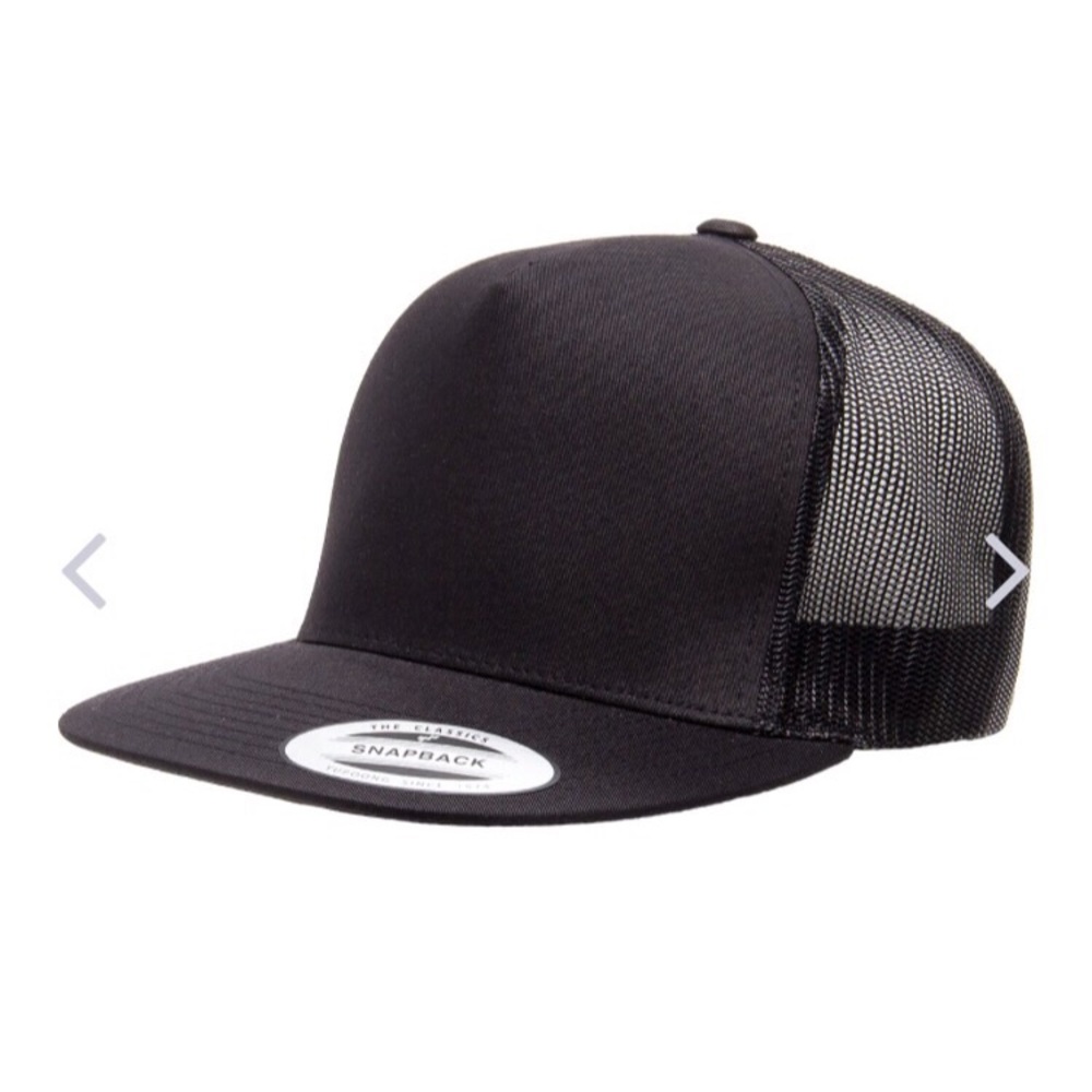 Black 5 Panel Trucker Hat