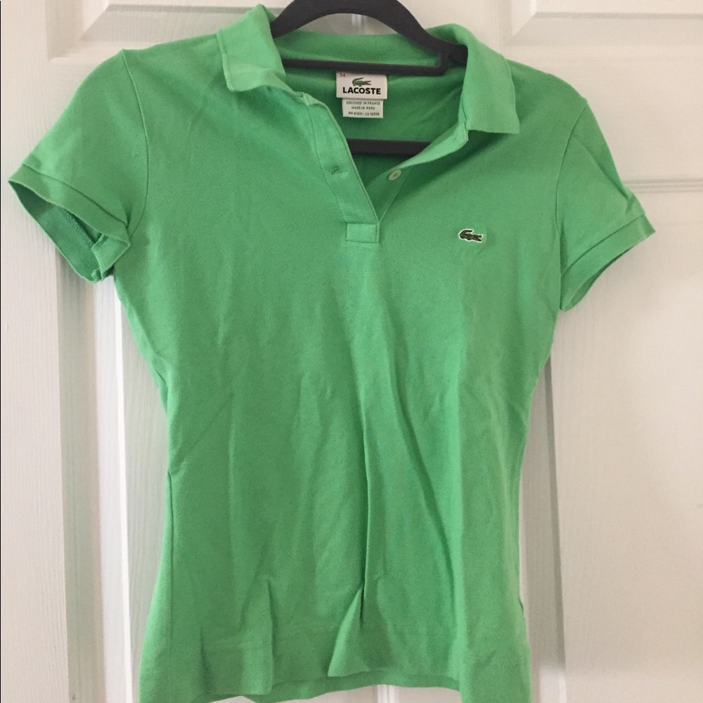 Green Lacoste polo