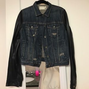 Rag & Bone Leather Sleeve Jacket