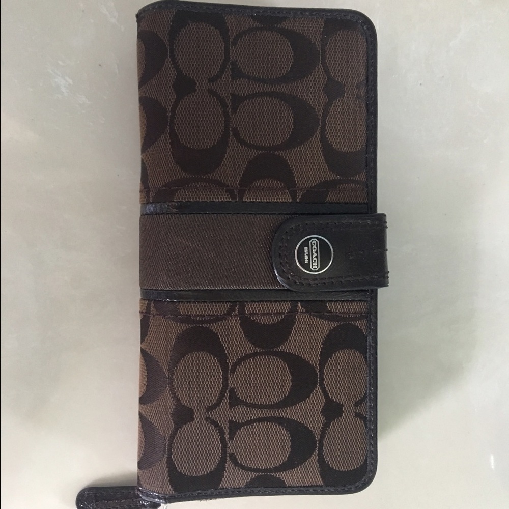 Authentic Coach Signature Brown Wallet
