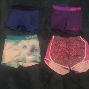 Nike pro spandex and running shorts bundle