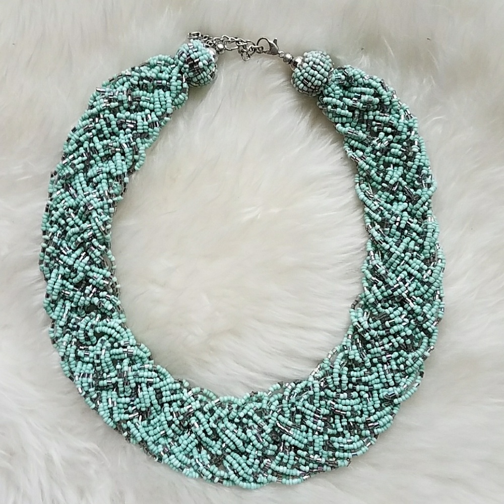 Mint/silver statement necklace from Francesca's