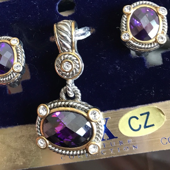 MX Signature Jewelry - Amethyst Pendant & Earrings NWT MX Signature Jewelry - Amethyst Pendant & Earrings NWT