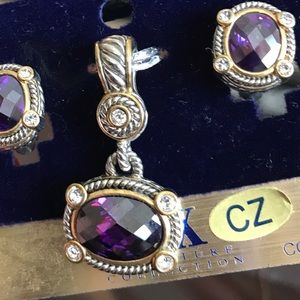 MX Signature Jewelry - Amethyst Pendant & Earrings NWT MX Signature Jewelry - Amethyst Pendant & Earrings NWT