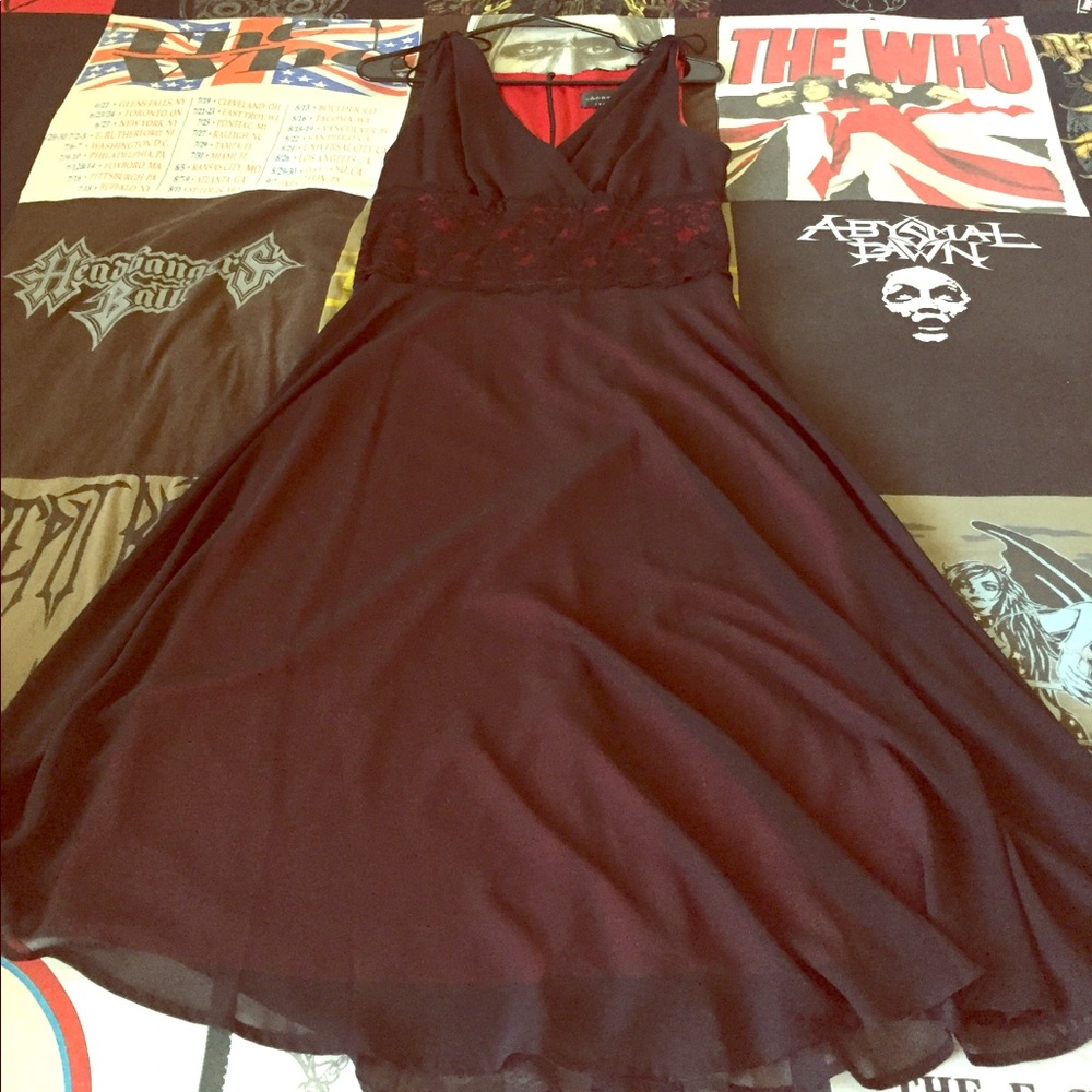 Black/Red dress with lace inset Size:8