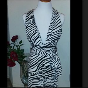 Anthropologie Tart zebra sexy V-neck dress XS