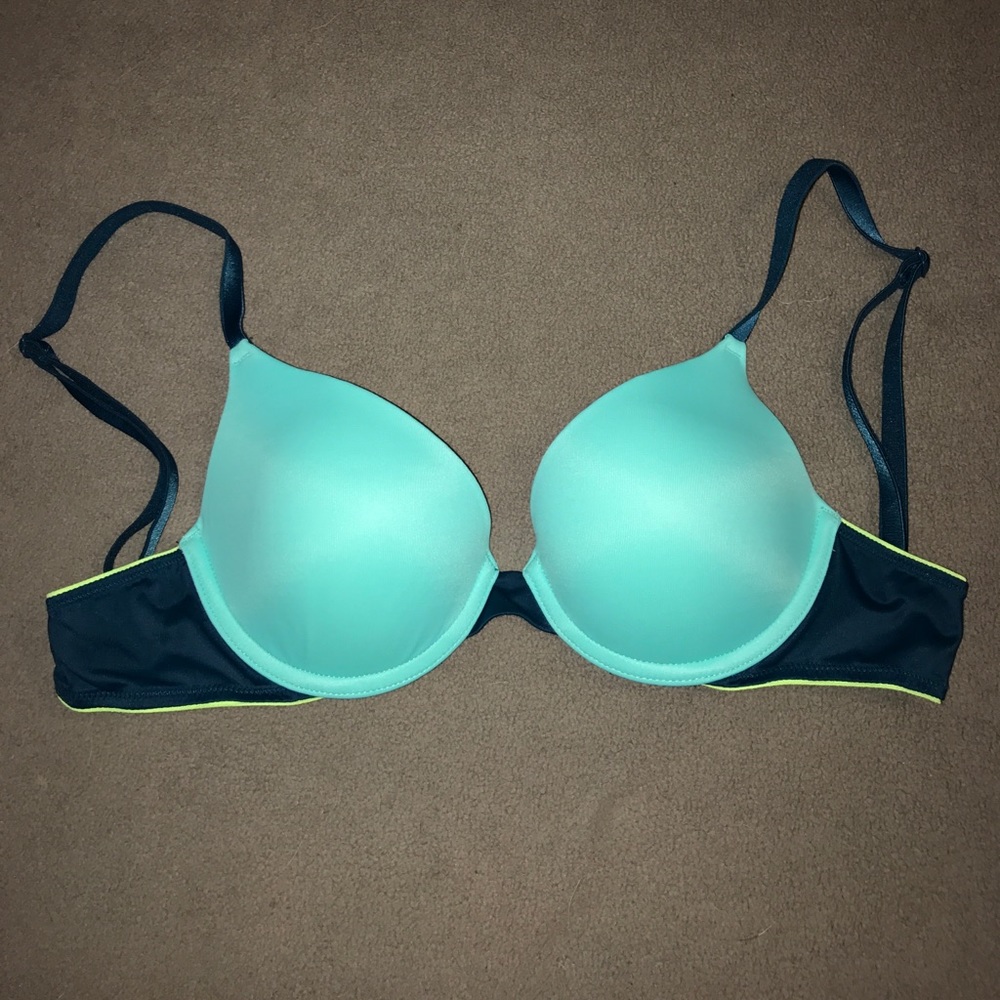 PINK Wear-Everywhere Push-Up Bra in Turquoise