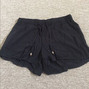 Black cotton shorts