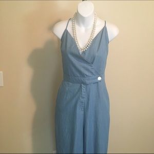 Bebe chambray jumpsuit size Large