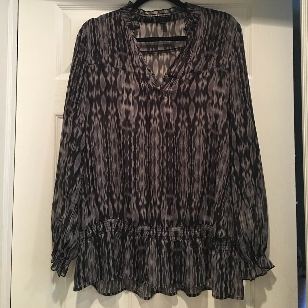 Sheer top with elastic waist detail